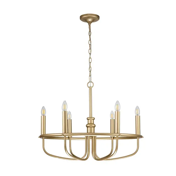 Image of Kichler Kichler Capitol Hill 6 Light Chandelier - Natural Brass