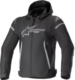 Image of Alpinestars Zaca waterproof Motorcycle Textile Jacket, black-grey, Size S, black-grey, Size S