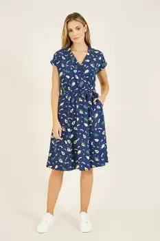 Image of Avocado Print Sanya' Wrap Dress With Pockets