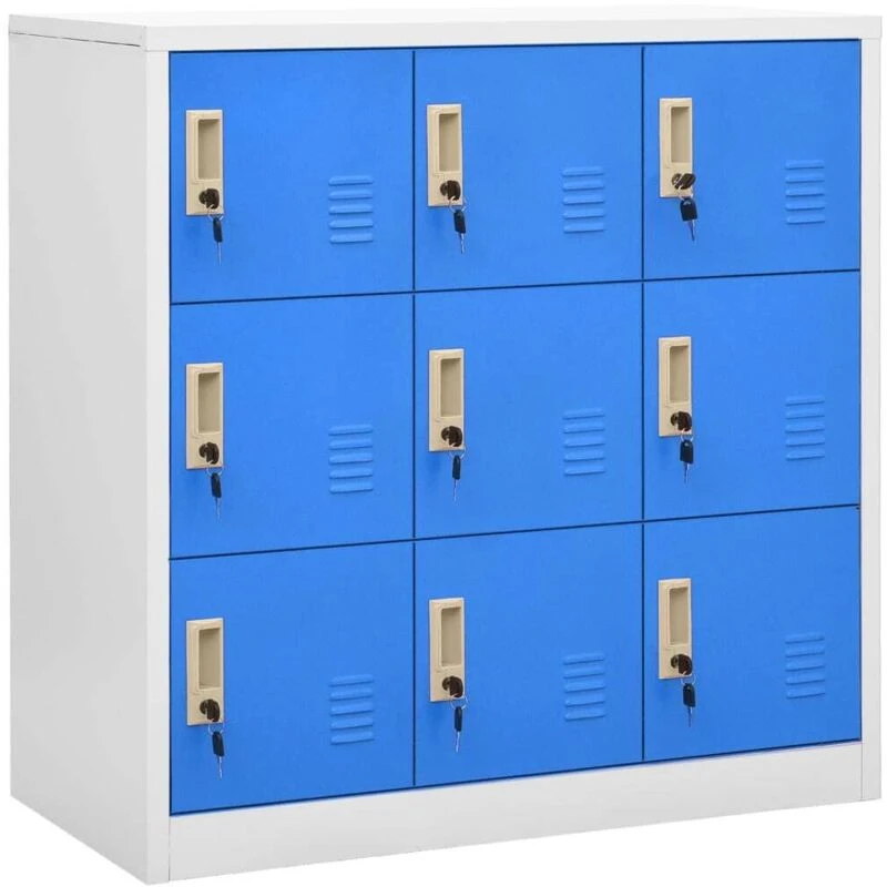 Image of VIDAXL Locker Cabinets 2 pcs Light Grey and Blue 90x45x92.5cm Steel Vidaxl 8720286847824