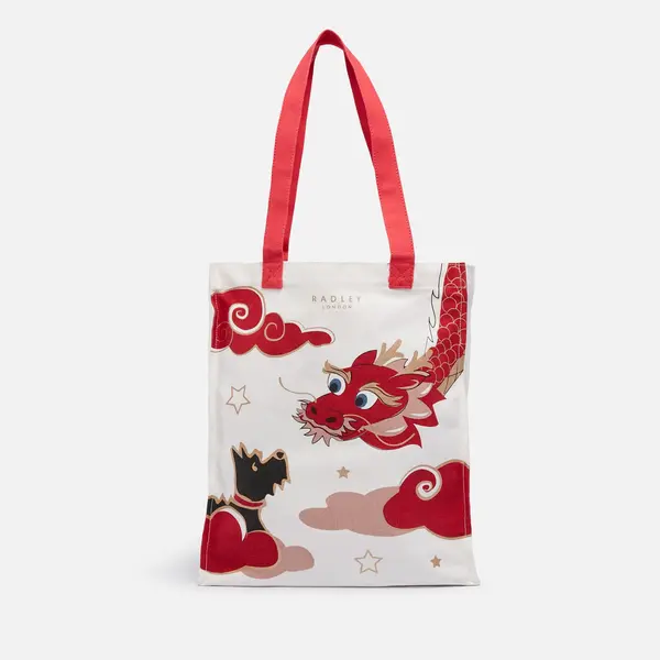 Image of Radley Lunar New Year Medium Cotton-Canvas Tote Bag
