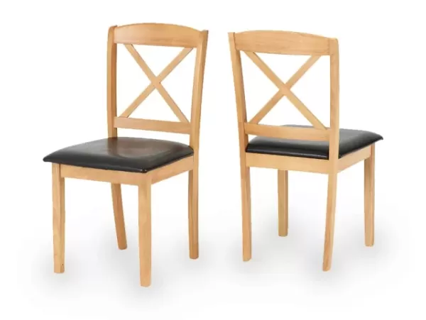 Image of Seconique Mason Set of 2 Oak Dining Chairs