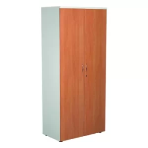 Image of Jemini Wooden Cupboard 800x450x1800mm White/Beech KF810629