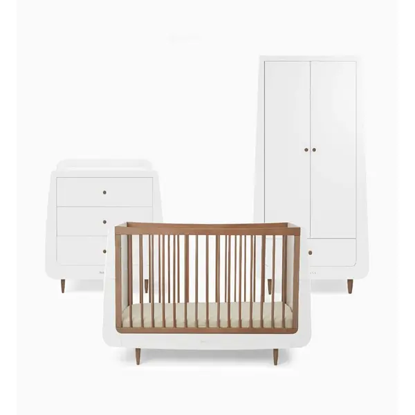 Image of SnuzKot Skandi 3 Piece Nursery Furniture Set 'Walnut'
