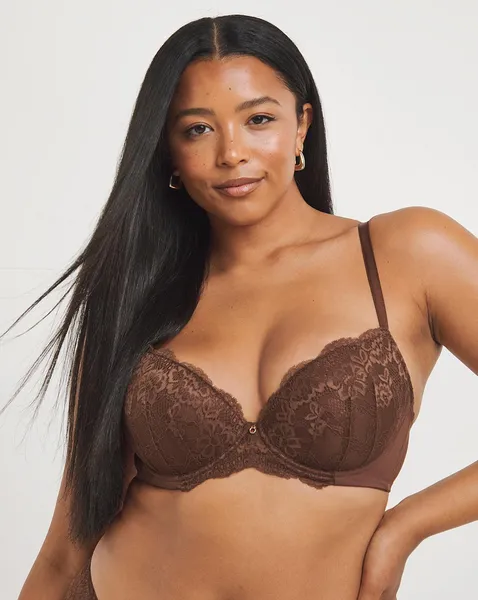 Image of Ann Summers Ann Summers Sexy Lace Plunge Bra Nude4 Nude Four Female 42F CD41631