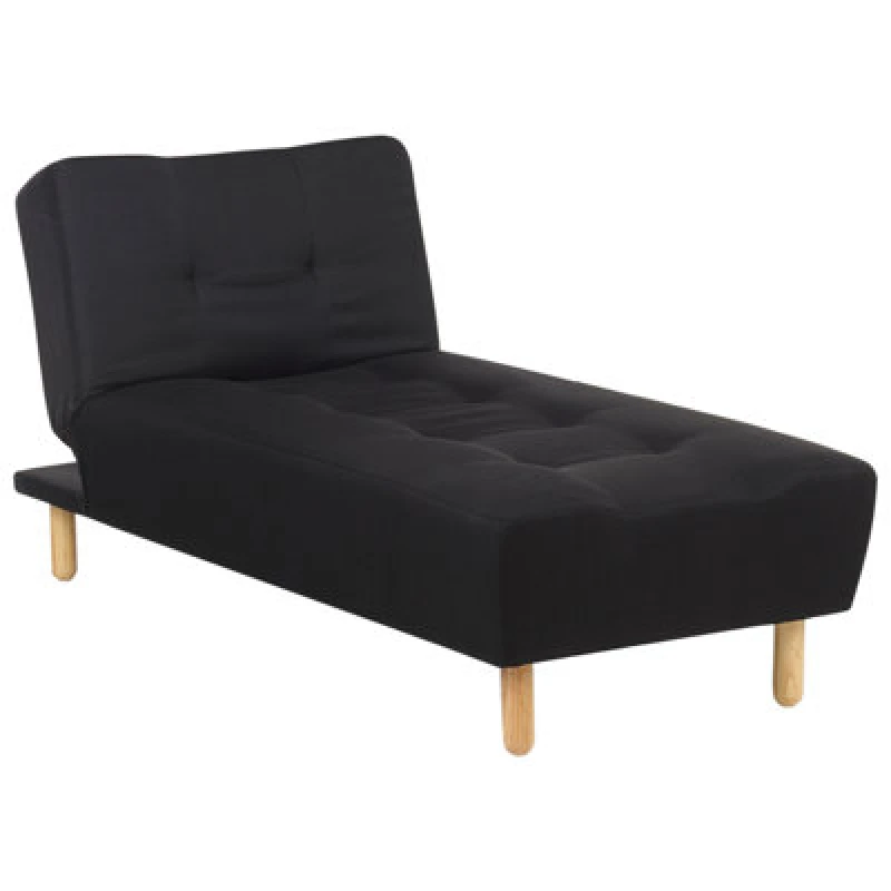 Image of Beliani Chaise Longue Alsten Fabric Black