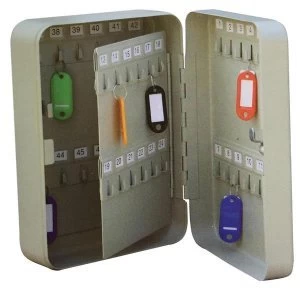Image of 5 Star Facilities Key Cabinet Steel Lockable with Wall Fixings Holds 48 Keys W180xD80xH250mm