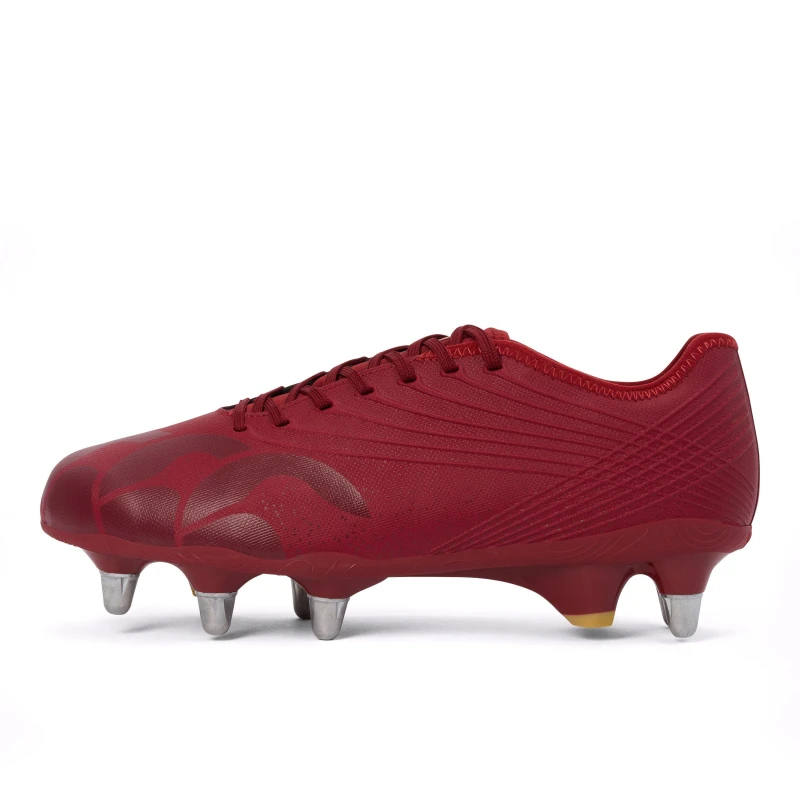 Image of Canterbury Stampede Groundbreak Pro Mens Soft Ground Rugby Boots Red Dahlia male 8 (42.5)