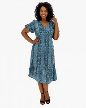 Image of Junarose Animal Print Ruffle Midi Dress