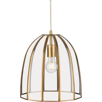 Image of Firstlight - Lincoln Pendant Light Antique Brass with Clear Glass
