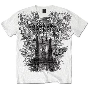 Image of Avenged Sevenfold - Land of Cain Unisex Medium T-Shirt - White