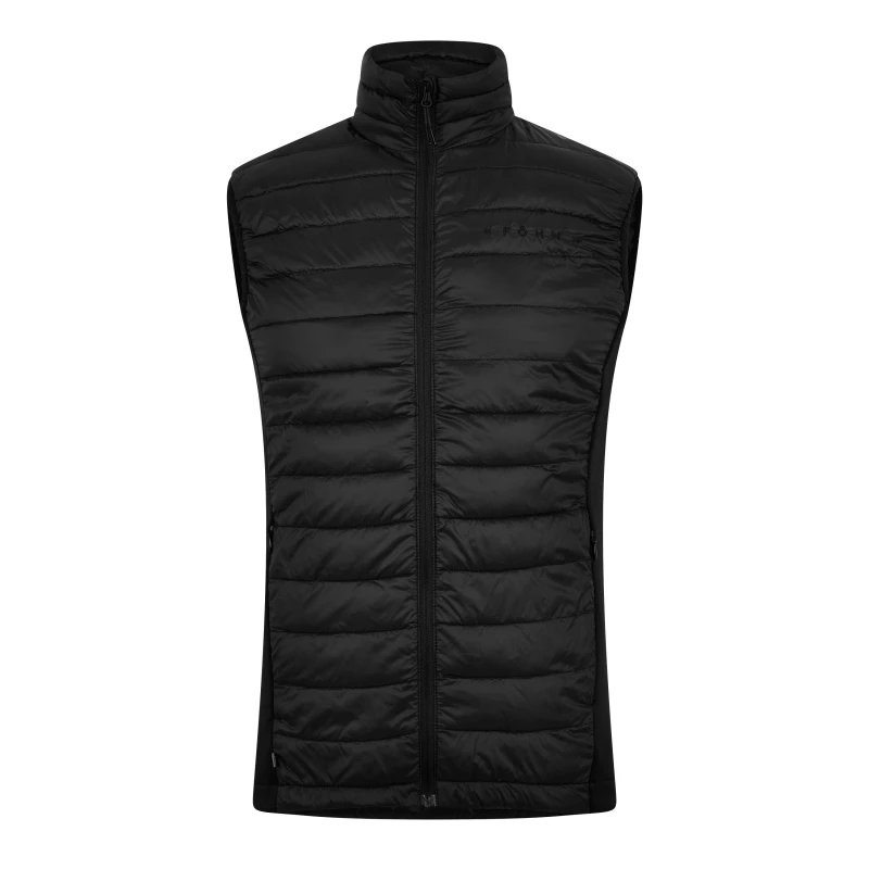 Image of Fohn Mens Insulated Padded Weather-Resistant Gilet Black male Small