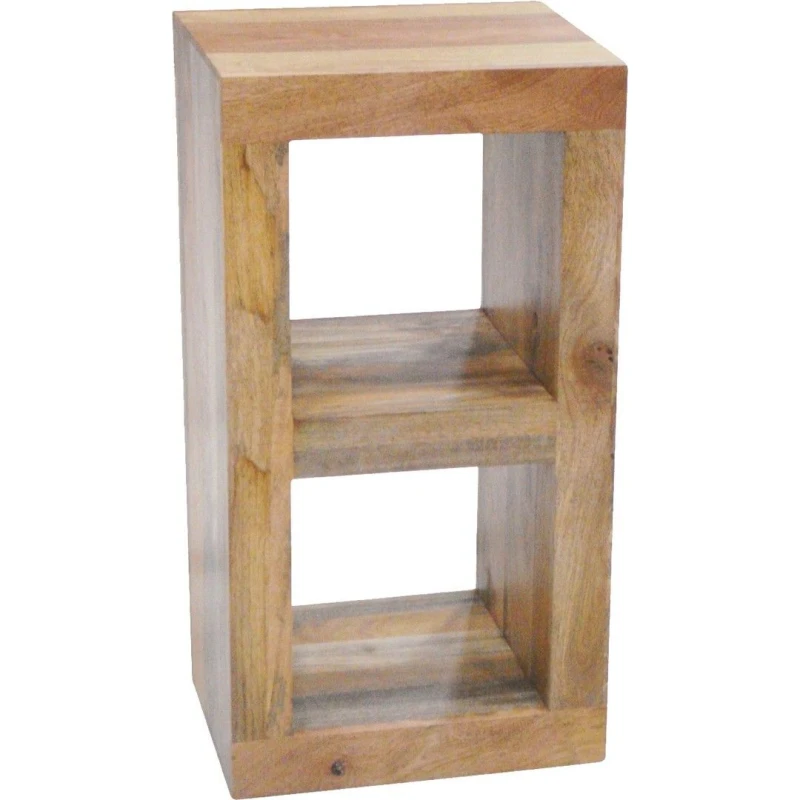 Image of Jaipur Furniture Ltd 2 Hole Display Unit - Mango Wood - L35 x W44 x H81cm - Light Finish in Brown Brown Unisex