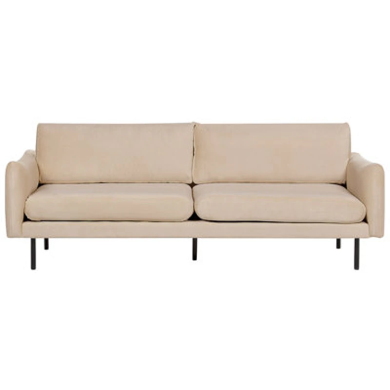 Image of Beliani Sofa 3 Seater Vinterbro Velvet Beige