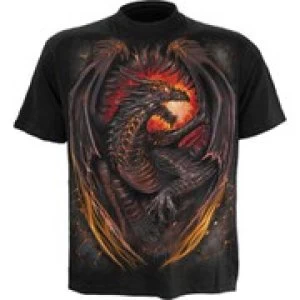 Image of Spiral Mens DRAGON FURNACE T-Shirt - Black