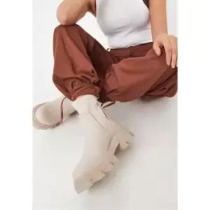 Image of Missguided Knitted Panel Boots - Cream