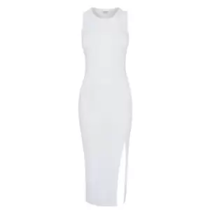 Image of Firetrap Heavy Ribbed Bodycon Racer Midi Dress - White