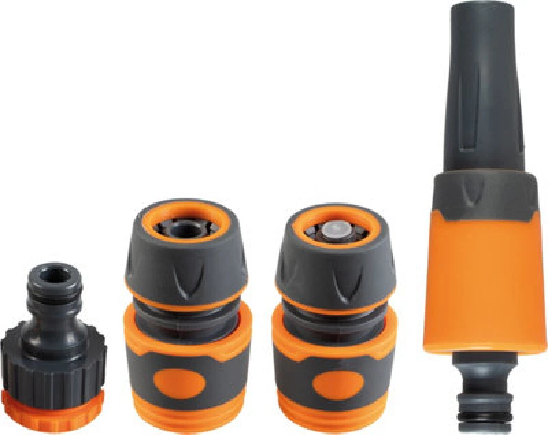 Image of Netagon Outdoor Garden 4 Piece Hose Pipe Nozzle Connection Set