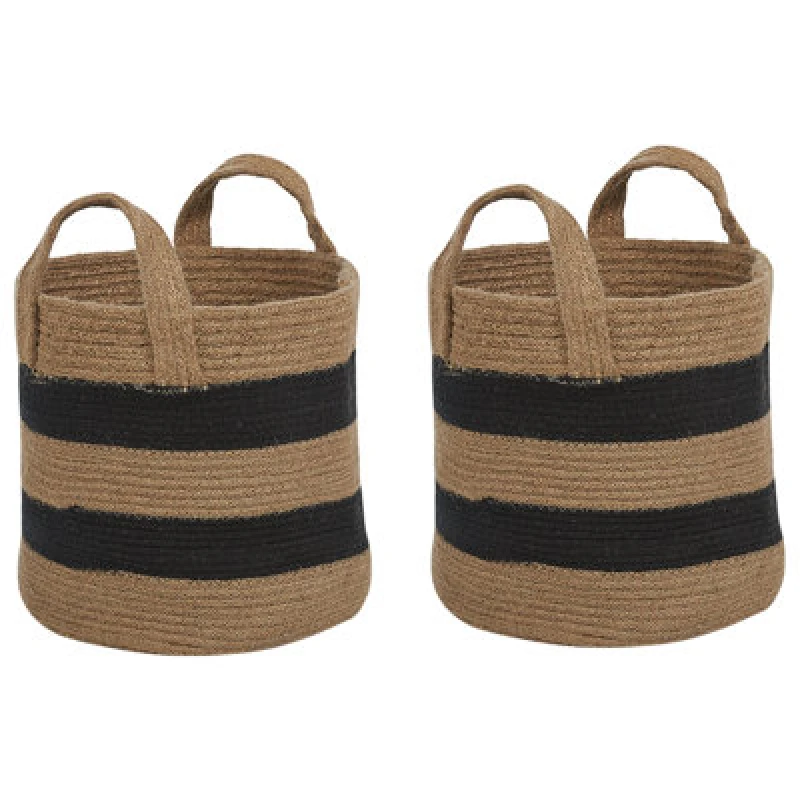 Image of Beliani Set Of 2 Baskets Gerede Jute Natural