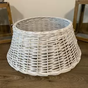 Image of 40/58cm Samuel Alexander Deluxe Wicker Willow Christmas Tree Skirt - Medium White Wash