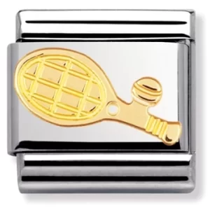 Image of Nomination CLASSIC Gold Sports Collection Tennis Racket Charm...