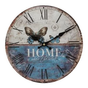 Image of Hometime Forest Gate Home Butterfly Wall Clock