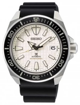 Image of Seiko Mens Prospex Black Silicone Strap Beige Dial Watch