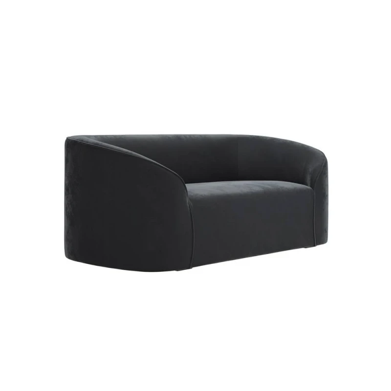 Image of Lemon Pavilion Furniture Zuma Indoor Sofa - Velvet - L91xW173.5xH72.5cm - Black Unisex