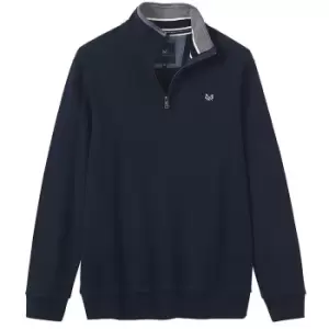 Image of Crew Clothing Mens Classic Half Zip Sweater Dark Navy Small