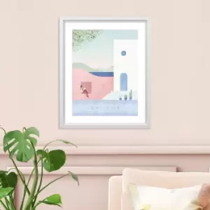 Image of The Art Group Greece Framed Print MultiColoured