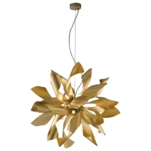 Image of BLOOM 6 Light Spherical Pendant Ceiling Light Gold 65x60cm
