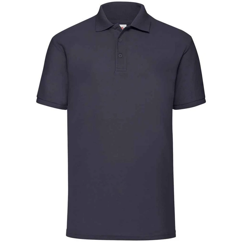 Image of Fruit Of The Loom Fruit of the Loom Men Pique Polo Shirt in Mid Navy Size: Small Mid Navy S Male 5063470870400