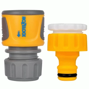 Image of Hozelock Soft Touch Threaded Tap and Hose Pipe End Connector Set
