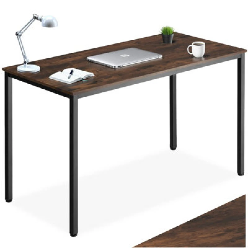 Image of Tectake Desk Vanport - Height-Adjustable Plastic Feet 60 Cm - Industrial Wood Dark, Rustic