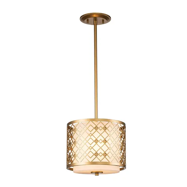 Image of Elstead Elstead Ziggy Glass Ceiling Pendant Light - Gold