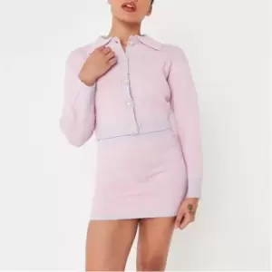 Image of Missguided Pearl Houndstooth Cardiskirtcoord - Pink
