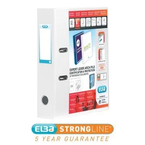 Image of Elba A4 Lever Arch File with Front Pocket PVC 2 Ring 70mm White