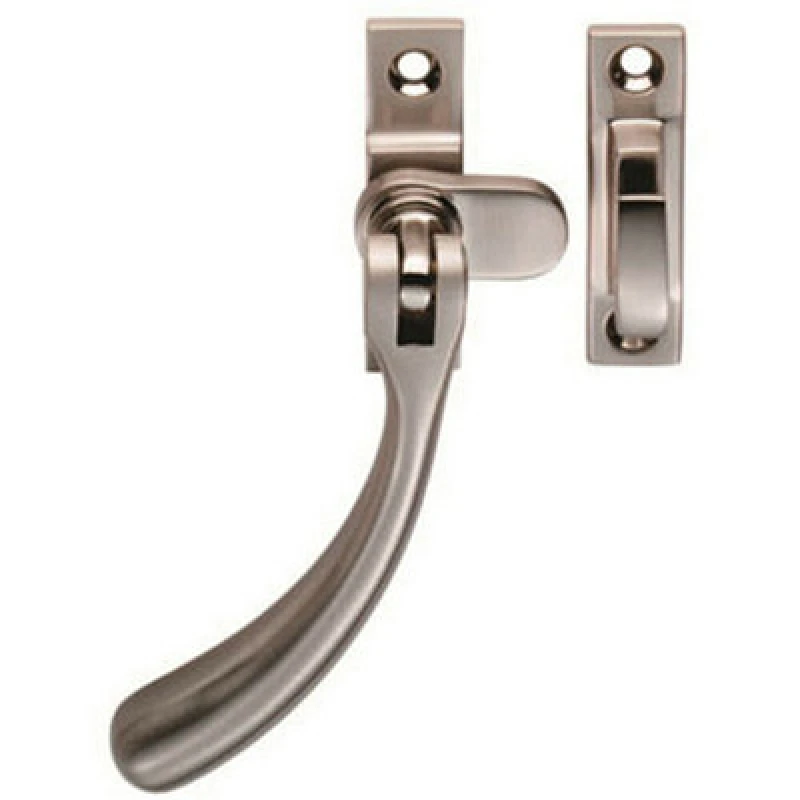 Image of Loops Bulb Ended Casement Window Fastener 98mm Handle 45mm Centres Satin Nickel Metallics