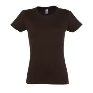 Image of SOLS Womens/Ladies Imperial Heavy Short Sleeve T-Shirt (XL) (Chocolate)