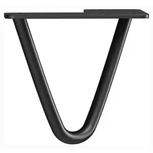 Image of Rothley 100mm 2 Pin Hairpin Leg - Matt Black - Set of 4