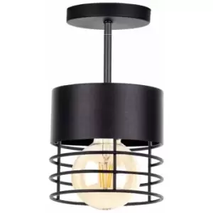 Image of Keter Lighting - Keter Elle Cylindrical Ceiling Light Black, 12cm, 1x E27