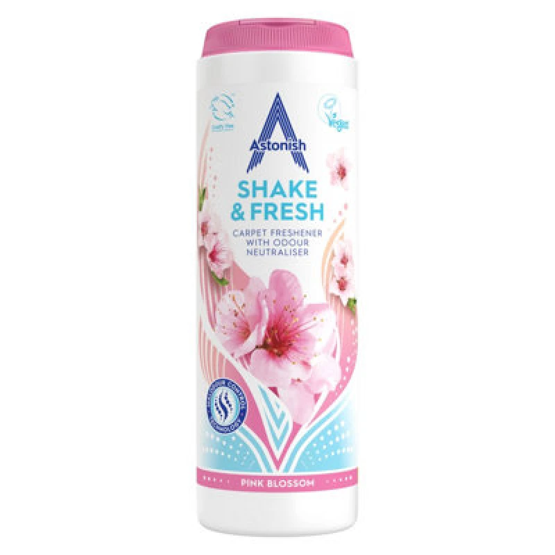 Image of Astonish Shake & Fresh Pink Blossom Carpet Freshener, 350G