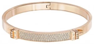 Image of Swarovski Distinct Rose Gold Plated Bangle White Stones Jewellery