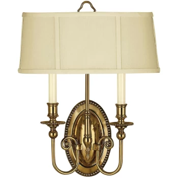 Image of Cambridge 2 Light Wall Light Burnished Brass - Elstead