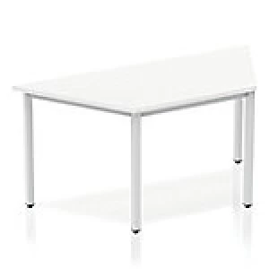 Image of Impulse Trapezium Table 1600 White Box Frame Leg Silver
