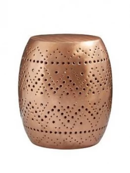 Image of Premier Housewares Crest Cutwork Drum Stool/ Table- Copper
