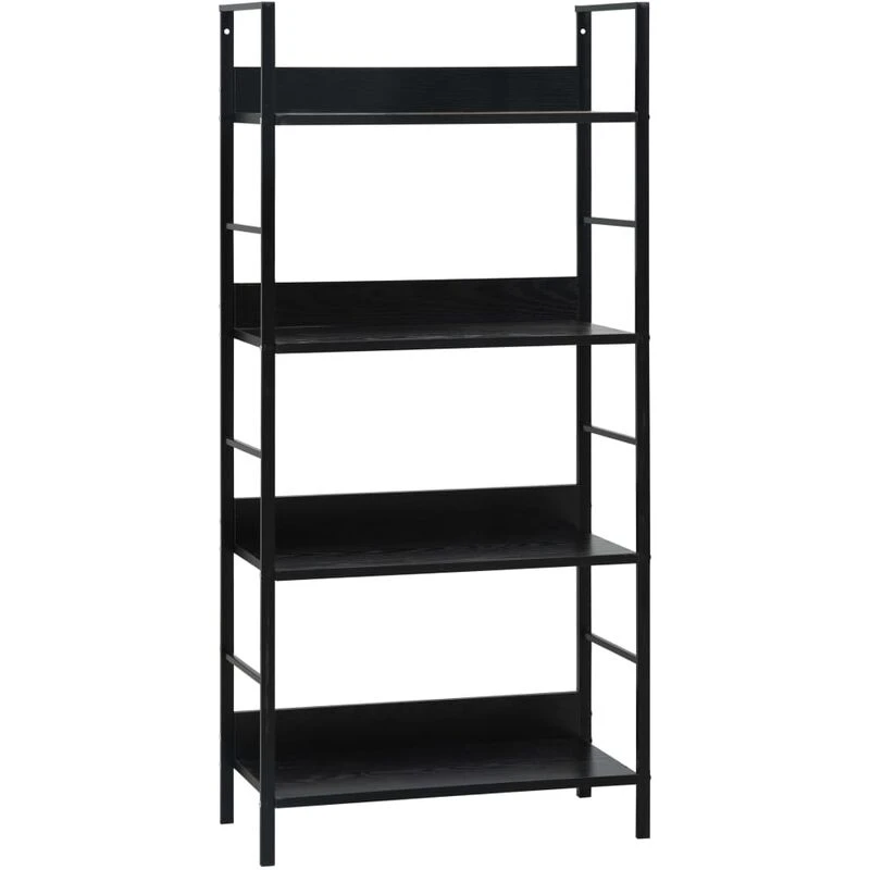 Image of VIDAXL Vidaxl - 4-Layer Book Shelf Black 60x27.6x124.5cm Engineered Wood 8719883890586