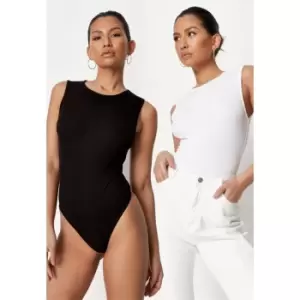 Image of Missguided Ribbed Sleeveless Bodysuits - Multi
