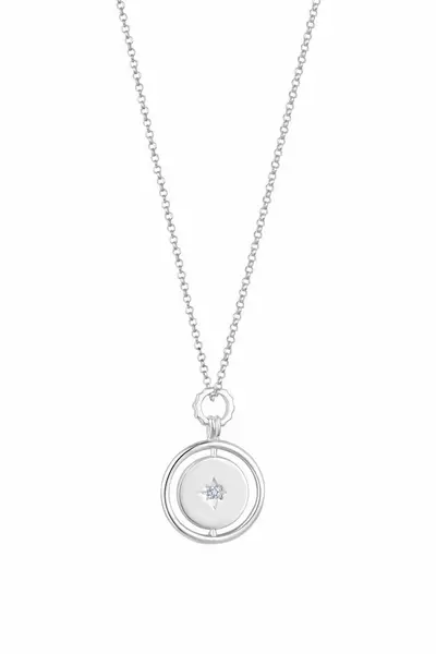 Image of Simply Silver Sterling Silver 925 Star Coin Pendant Necklace Silver