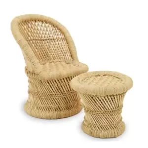 Image of Interiors by PH Kids Chair & Stool Natural Rope/Bamboo